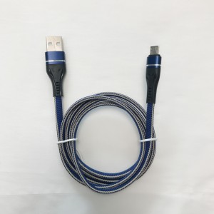 Flätad snabbladdning platt aluminiumshus Flexbockning Tangle free USB-datakabel för mikro-USB, typ C, iPhone-blixtladdning och synk