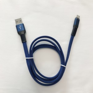 Flätad snabbladdning platt aluminiumshus Flexbockning Tangle Free USB-datakabel för mikro-USB, typ C, iPhone-blixtladdning och synk