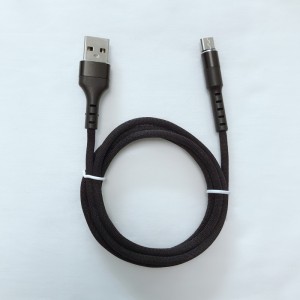 Snabbladdning Rund aluminiumshölje Flätad Flex bockning USB-datakabel för mikro-USB, typ C, iPhone-blixtladdning och synk