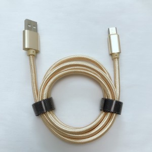 Bra pris Flätad snabbladdning Rund aluminiumshölje USB-datakabel för mikro-USB, typ C, iPhone-blixtladdning och synk