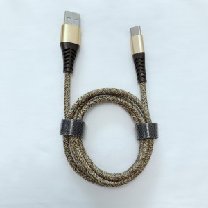 Bra pris Ny flätad flexbockning Snabbladdning Rund aluminiumskåp USB-datakabel för mikro-USB, typ C, iPhone-blixtladdning och synk